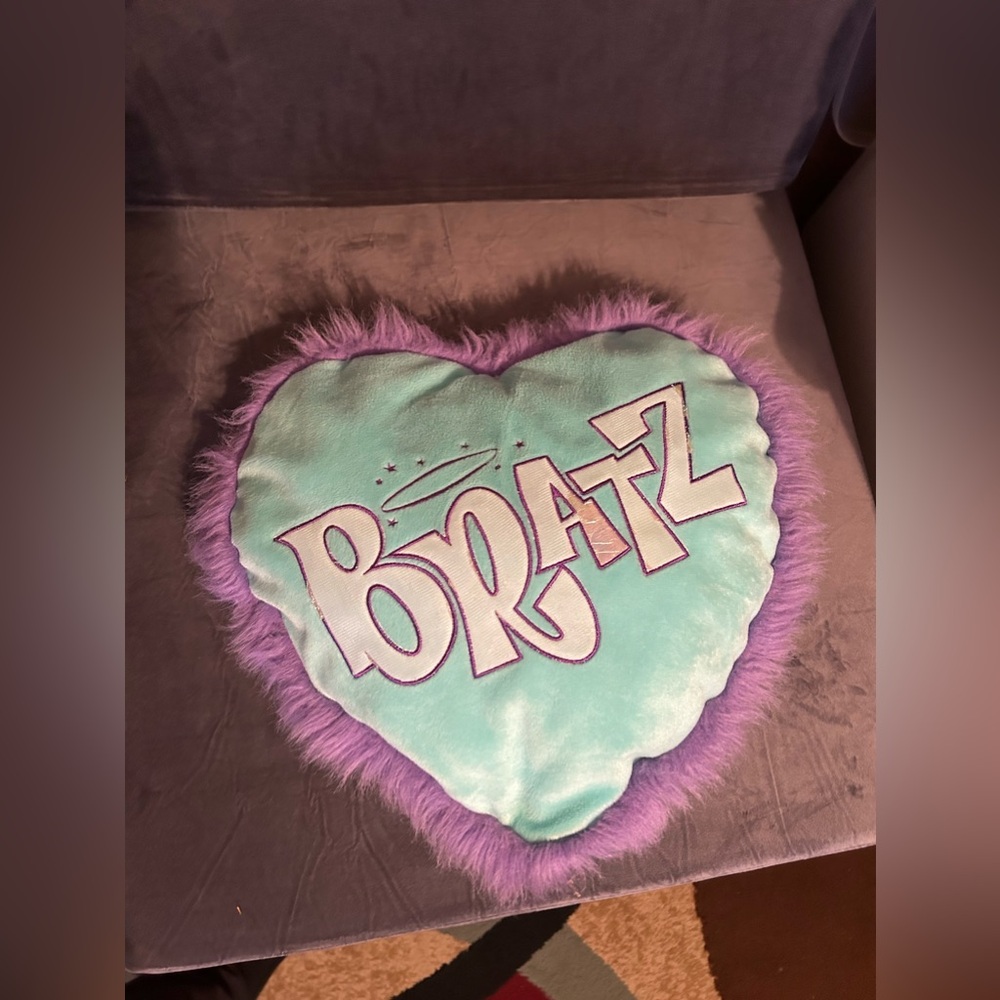 Vintage Bratz heart shaped decorative pillow